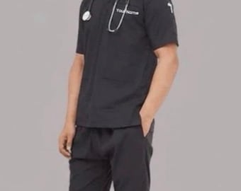 Conjunto de uniforme médico unisex – Uniforme médico duradero para el trabajo o el hogar / Tallas S–XL / Uniforme multiusos para atención médica, peluquería, jardinería