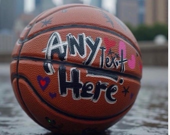 Balón de baloncesto con grafiti pintado a mano personalizado (Talla 7) – Personalizado con cualquier logotipo o nombre