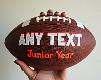 Balón de fútbol americano personalizado pintado a mano – Talla 5 para adulto, logotipo del equipo, recuerdo de la noche de despedida de los seniors