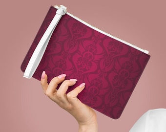 Hazbin Hotel Clutch Bag   |  Wallpaper Pattern  |  Zip Pouch  |  Goth Makeup Bag