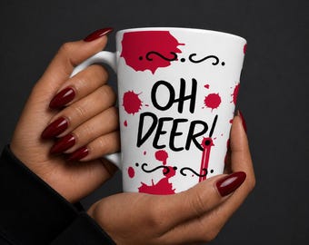ハズビン・ホテルのアラスターの「OH DEER」マグカップ。朝食