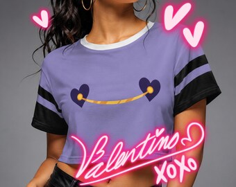 Hazbin Hotel Shirt Valentino  |  Sexy Purple Bikini Top Graphic Cropped Tee Vox Alastor Crop Top  |  Helluva Boss