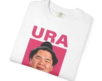 Ura Sumo Wrestler Bold Pink Graphic Crewneck T-Shirt  |  Gift for Sumo Fans