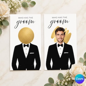 Who Has The Groom Bridal Shower Game, Scratch-off Printable, Editable Canva Template, Hen Party Game, Instant Download