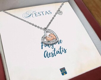 Baby Feet Heart Necklace: Rose Gold Tone Mom Pendant