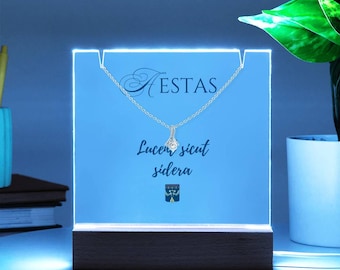 Alluring Beauty Necklace & LED Plaque, Gift Set for Her