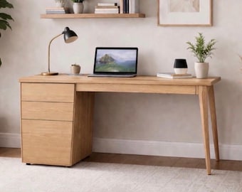 Bespoke Oak style desk with Solid oak drawers components