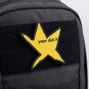 Divertido parche de PVC con cierre de velcro "¡Lo lograste!", parche sarcástico con estrella dorada para mochila y chaqueta, regalo original para celebrar un logro de graduación, 7,6 cm (3 pulgadas)