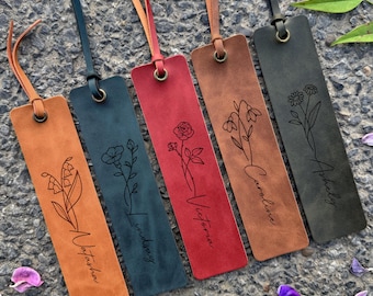 Gepersonaliseerde leren boekenlegger, boekenlegger met eigen citaat, gegraveerde boekenlegger, jubileumcadeaus, Moederdagcadeaus, huwelijksgeschenken, cadeaus voor boekenliefhebbers