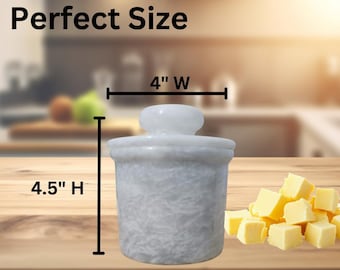 Marble Butter Keeper Crock Handmade with Lid for Fresh Butter Storage Kitchenware