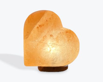 Heart Himalayan Salt Lamp, Handcrafted Night Light, Amber Glow Ambiance