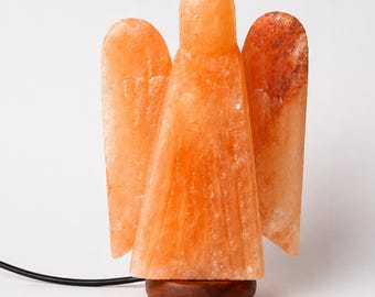 Minimalist Angel Salt Lamp, Himalayan Salt Night Light, Natural Crystal Lamp, Spiritual Decor, Healing Lamp, Unique Gift Idea