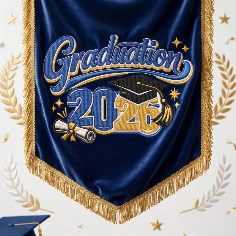 Graduation 2026 Cap Embroidery File | Class of 2026 Design (instant ...