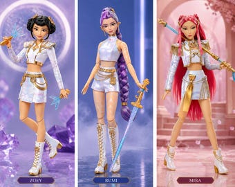Demon Hunters-poppenset | Rumi Mira Zoey K-Pop Warrior-figuren