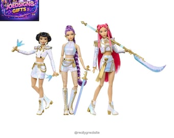 Muñecas inspiradas en el K-Pop: Set de Rumi, Mira y Zoey: Figuras de juego con estilo y a la moda.