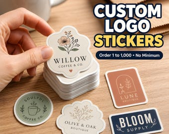 Custom Vinyl Stickers, Waterproof Logo Die Cut Sticker, Personalized Decals for Small Business Branding, Bulk Order