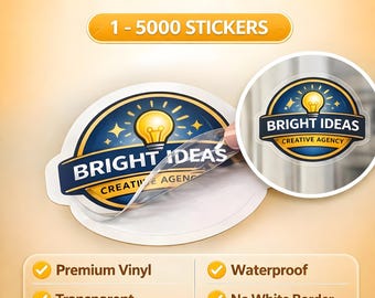 Custom Logo Clear Stickers: Die Cut, Waterproof, Transparent