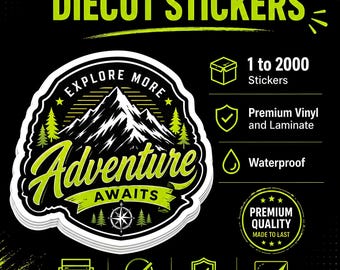 Custom Logo Vinyl Stickers: Waterproof Die Cut Sticker, Personalized Decals for Small Business, Water Bottle Sticker, Laptop Decal