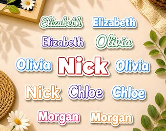 Custom Text Vinyl Decals - Build Your Own Decals - Personalized Vinyl Waterproof Stickers, School Name Sticker, Laptop Sticker