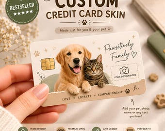 Custom Credit Card Skin, Waterproof Card Cover, Personalized Vinyl Card Wrap, Aesthetic Bank Card Decal – Removable – Gift Idea