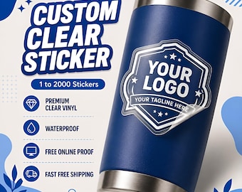 Custom Clear Vinyl Stickers:  Waterproof Die Cut Sticker, Transparent Decal