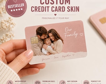 Personalized Credit Card Skin, Waterproof Card Cover, Custom Vinyl Sticker, Aesthetic Bank Card Decal – Removable – Gift Idea