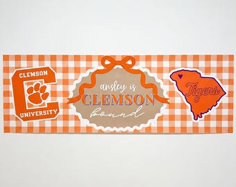 Clemson, Abschlussfeier Banner, benutzerdefinierte Papierbanner, personalisierte Partydekoration