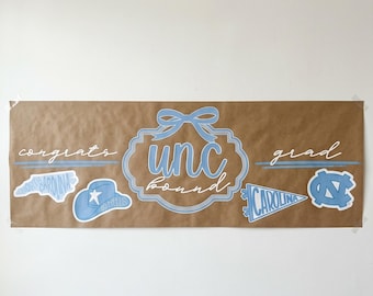 UNC, Abschlussbanner, personalisiertes Partydekor, Universität von North Carolina