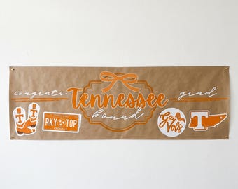Abschlussfahne, Tennessee, personalisiertes Partydekor, Sonnenteufel