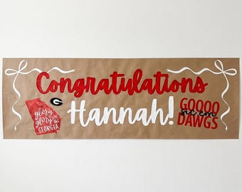 UGA Abschlussbanner, benutzerdefinierte Papierbanner, personalisiertes Dekor, Universität von Georgia