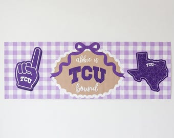 TCU, Abschlussbanner, benutzerdefiniertes Papierbanner, personalisiertes Partydekor, Texas Christian Universität