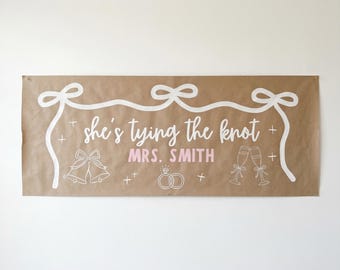 She's Tying the Knot, Bachelorette Banner, Custom Paper Party Banner