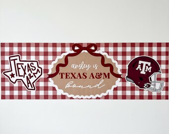 Texas A & M, Abschlussbanner, benutzerdefinierte Papierbanner, personalisiertes Partydekor