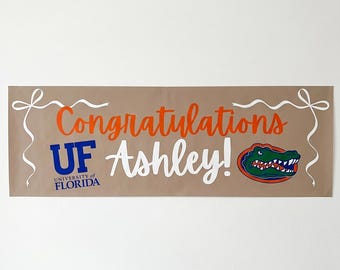Universität von Florida, Abschlussbanner, UF, personalisiertes Partydekor