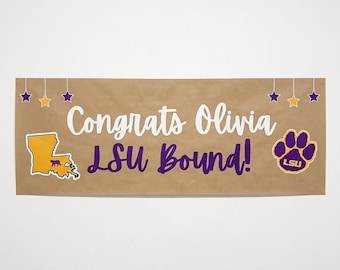 LSU, Graduierung Banner, benutzerdefinierte Papier Banner, personalisierte Party Dekor, Louisiana State Universität