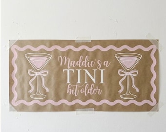 Tini Bit Ältere, Benutzerdefinierte Papier Geburtstagsbanner, personalisierte Party Dekoration