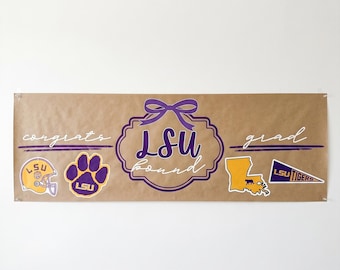 LSU, Graduierung Banner, benutzerdefinierte Papier Banner, personalisierte Party Dekor, Louisiana State Universität