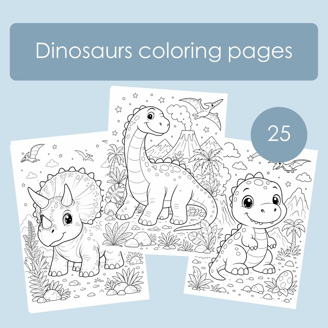 25 Dinosaur Coloring Pages for Kids Printable Dino Coloring Sheets ...