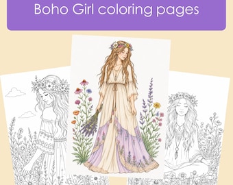 Coloriages bohèmes pour adultes (PDF à imprimer) - Feuilles de coloriage bohèmes florales relaxantes pour femmes bohèmes