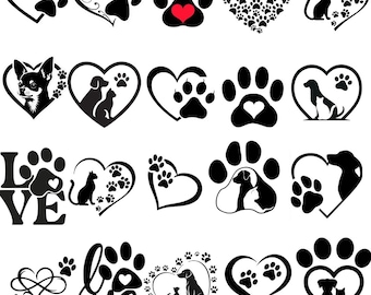Dog Paws PNG Paw Print Clipart Pet Lover Designs Digital Download