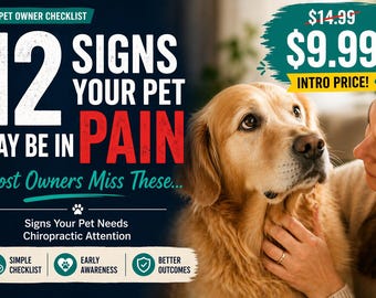 Checklist met 12 tekenen van pijn bij huisdieren | Gezondheidsgids hond en kat chiropractie (pdf)