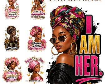 Faith Women Clipart Bundle, Black Woman Faith PNG Bundle, Christian Clipart, Afrocentric Clipart, Black Woman Clipart