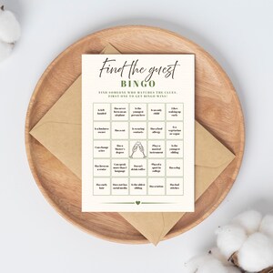Encuentra a tu invitado: Bingo para la recepción / Bingo de boda imprimible / Plantilla editable para juego de despedida de soltera imagen 2