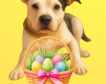 Druckbare Osterkarte-Hund, digitaler Download PDF