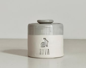Custom Bunny Urn: Pet Loss Memorial, Personalized Rabbit Keepsake