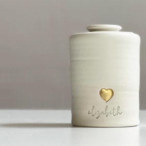 custom stillborn cremation urn. Small urn for ashes. Infant size urn. By vitrifiedstudio image 1
