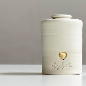 custom stillborn cremation urn. Small urn for ashes. Infant size urn. By vitrifiedstudio