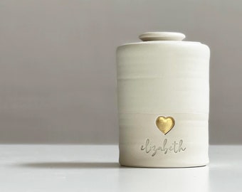 custom stillborn cremation urn. Small urn for ashes. Infant size urn. By vitrifiedstudio