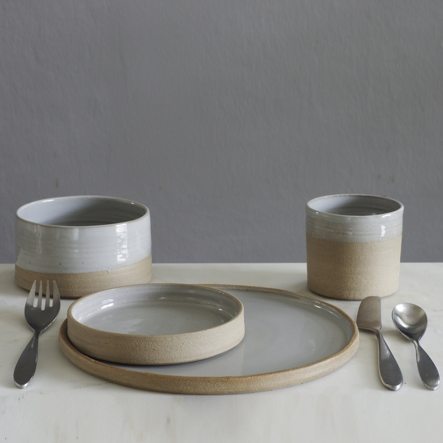 custom dish set. dinnerware pottery. 4 piece 6 setting . made Etsy