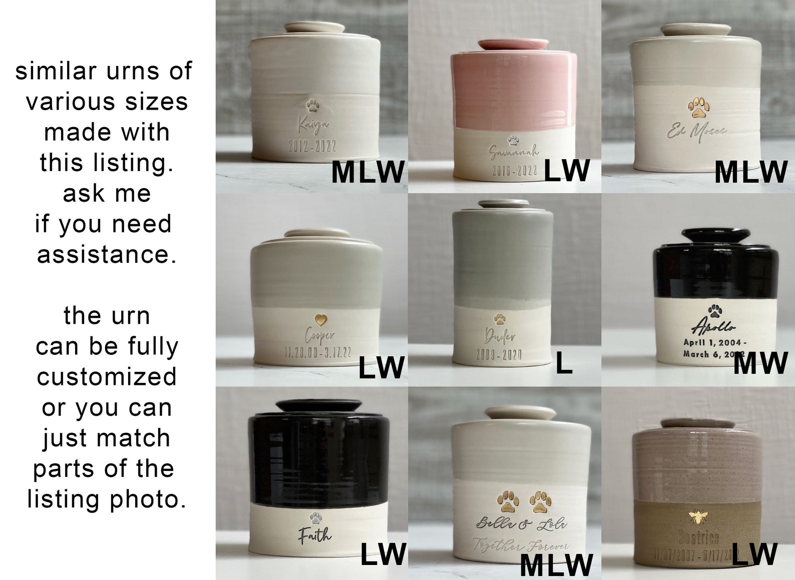 Custom Pet Urn Larger Sizes. Personalized Urn for Pet or Etsy